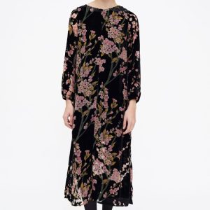 Vestido largo terciopelo estampado velvet