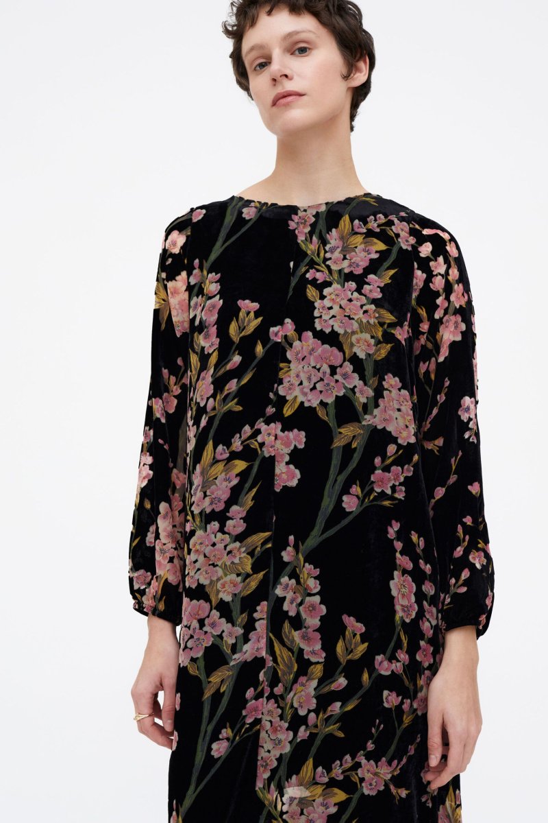 Vestido largo terciopelo estampado velvet - Imagen 4