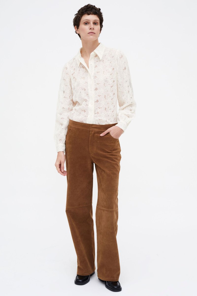 Camisa blanca encaje floral - Imagen 4