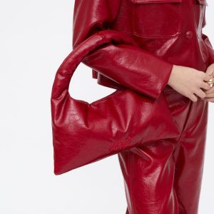 Bolso cuero sintético rojo