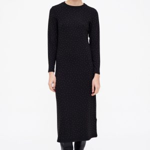 Vestido midi con detalle plateado