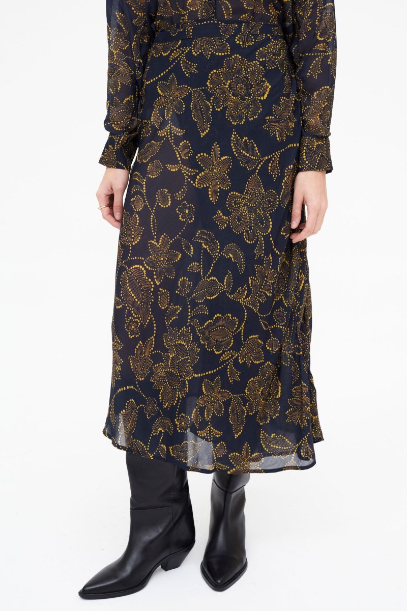 Falda midi asimétrica mustard flower - Imagen 5