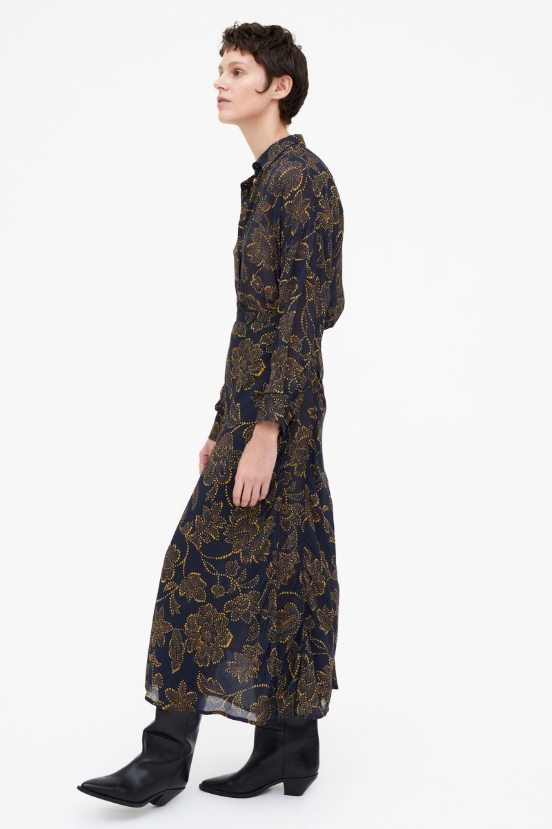 Falda midi asimétrica mustard flower - Imagen 3