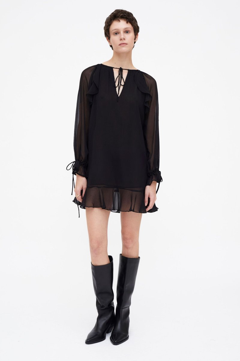 Vestido chiffon negro