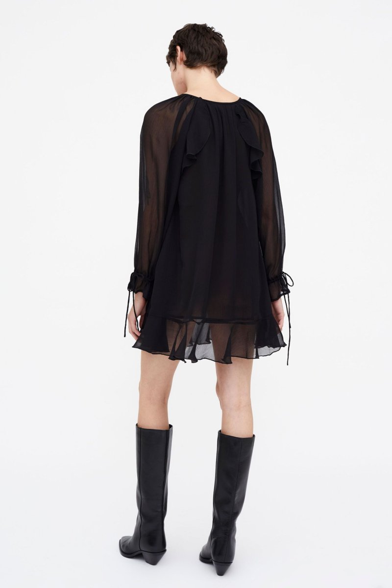Vestido chiffon negro - Imagen 6