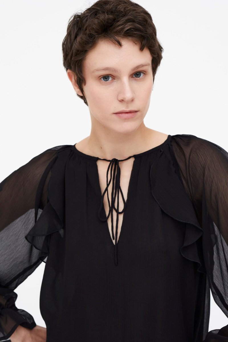Vestido chiffon negro - Imagen 3