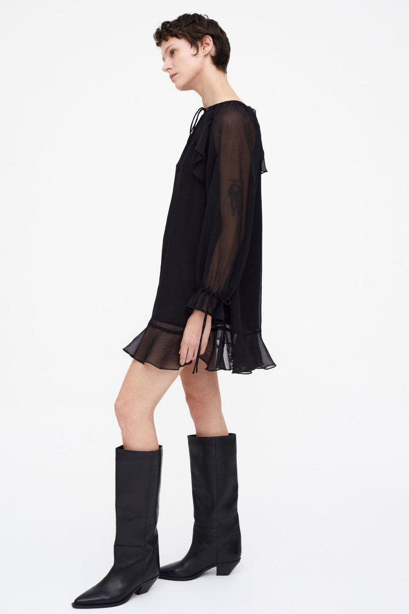 Vestido chiffon negro - Imagen 5