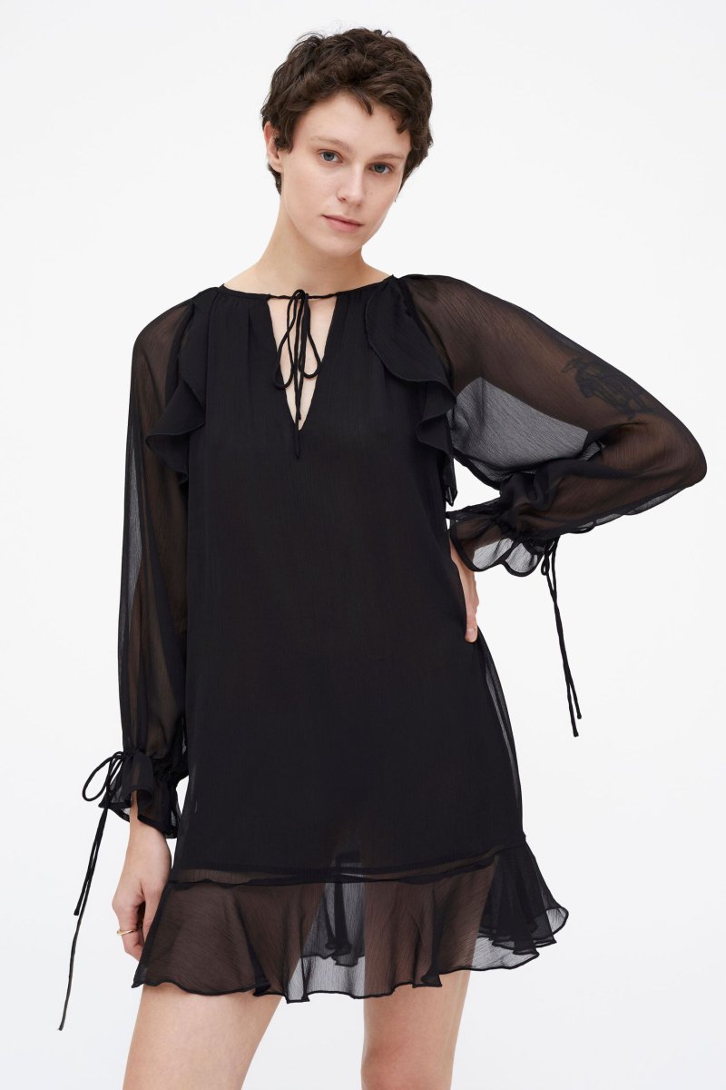 Vestido chiffon negro - Imagen 4