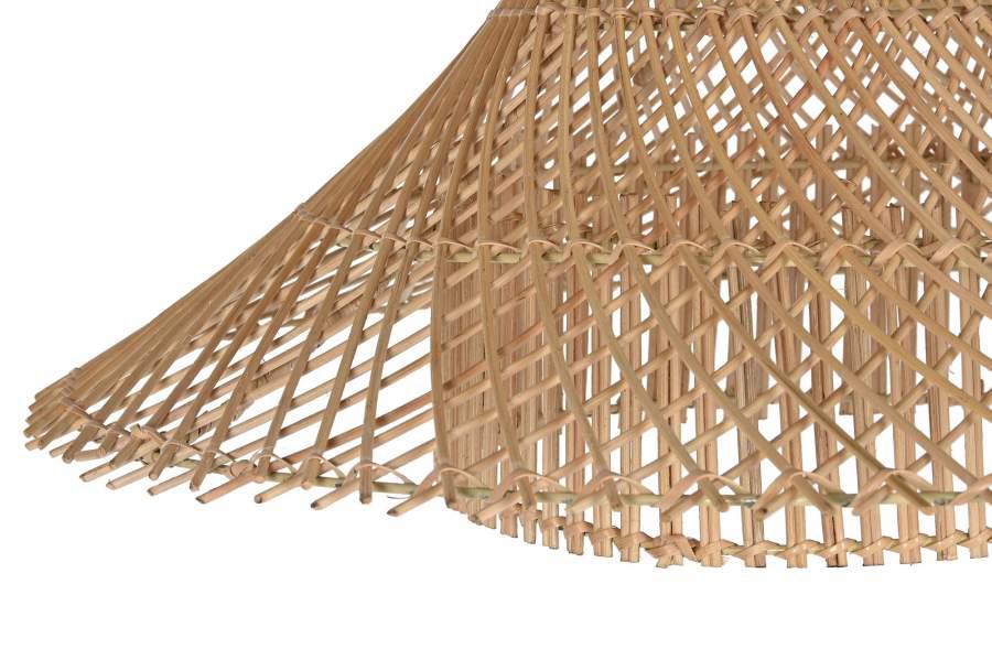 Lámpara Colgante Artesanal de Ratán Natural con Tejido en Celosía y Varillas - Imagen 3