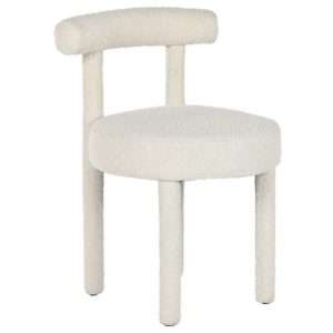 Silla de Diseño Orgánico Bouclé y Madera de Arce