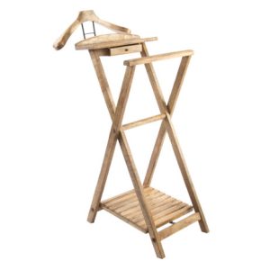 Galán de Noche Artesanal de Madera de Mango con Cajón y Percha