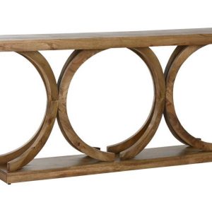 Consola de Madera de Mango con Diseño Circular