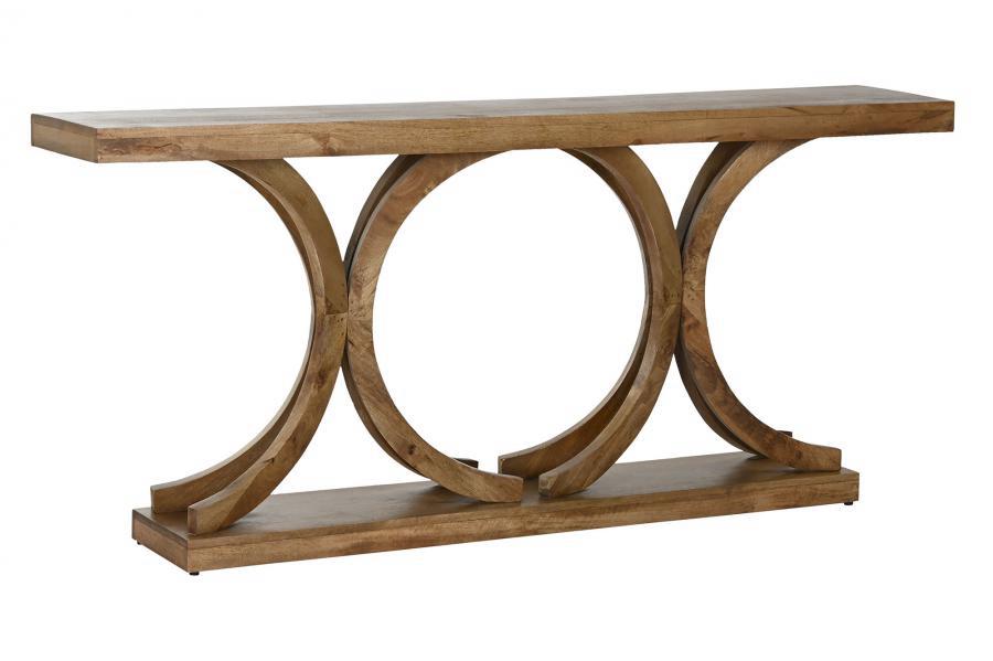 Consola de Madera de Mango con Diseño Circular