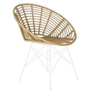 Silla de Diseño Ratan Sintético y Base Eiffel