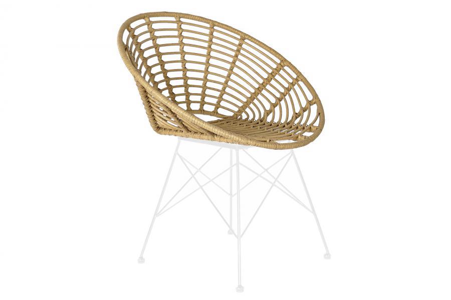 Silla de Diseño Ratan Sintético y Base Eiffel