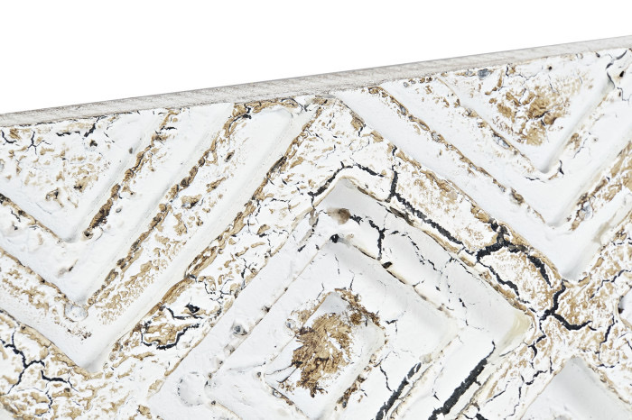 Cabecero Decorativo Vintage MDF Blanco Decapé con Relieve de Rombos - Imagen 4
