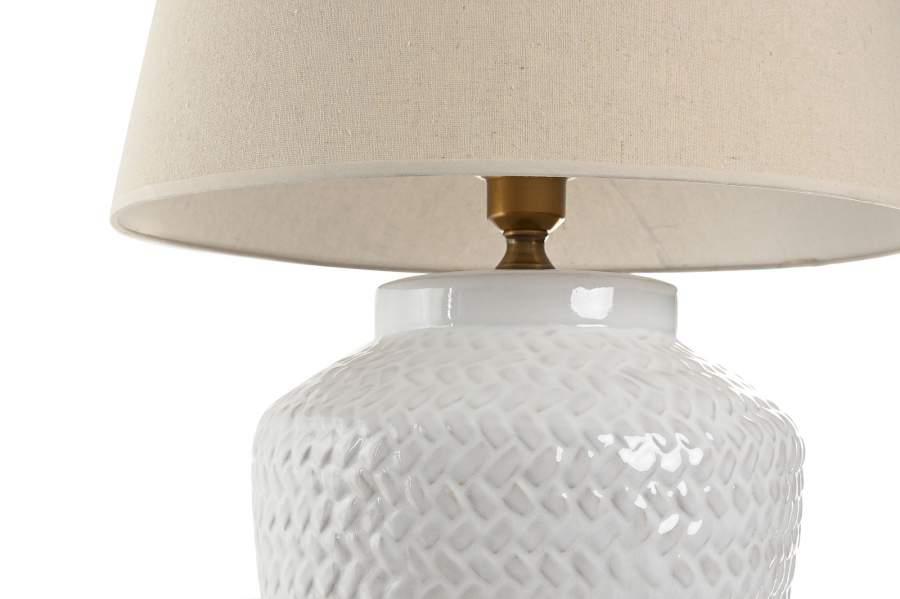 Lámpara sobremesa porcelana blanca (42 cm) - Imagen 4