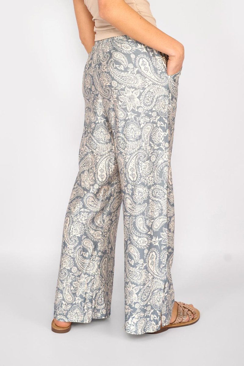 Pantalón Ancho Paisley Alessia Azul - Imagen 3
