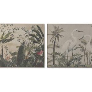 Cuadro Lienzo Lino Botánico Pavo Real 120×80 cm