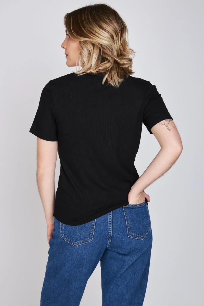 Polera Manga Corta Rib Ceci Negro Eclipse - Imagen 3