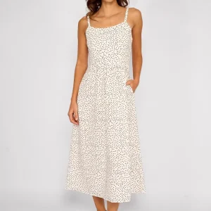 Vestido Midi Lunares Emilia Blanco