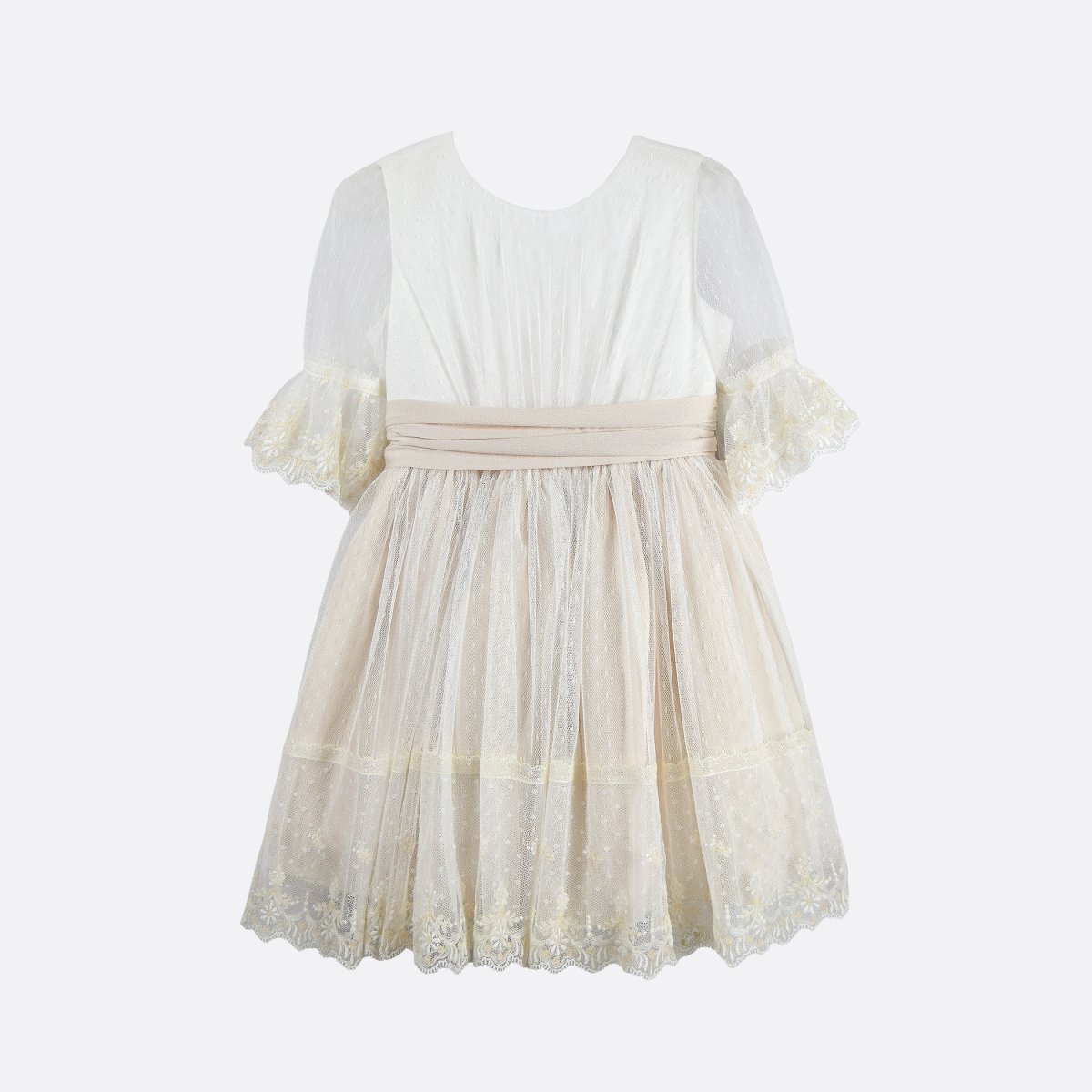 Vestido Niña Vintage Margarita Manga Francesa - Imagen 3