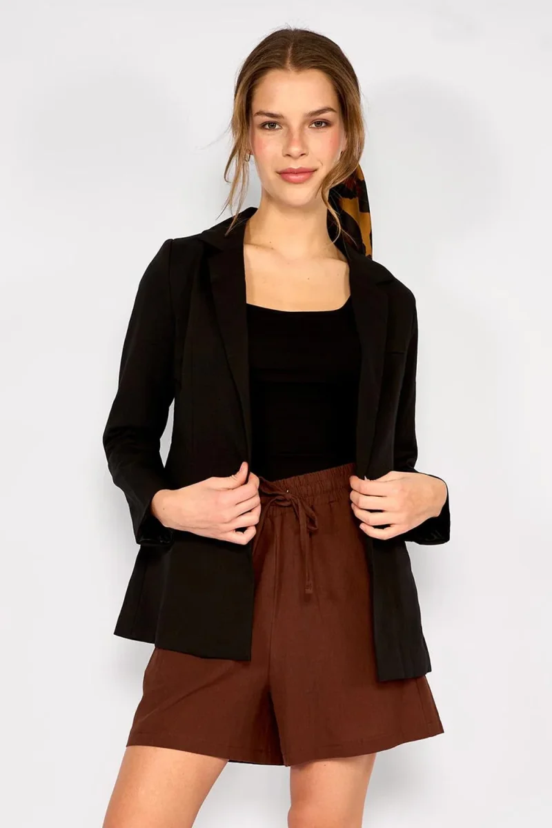 Blazer Lino Amara Negro - Imagen 2