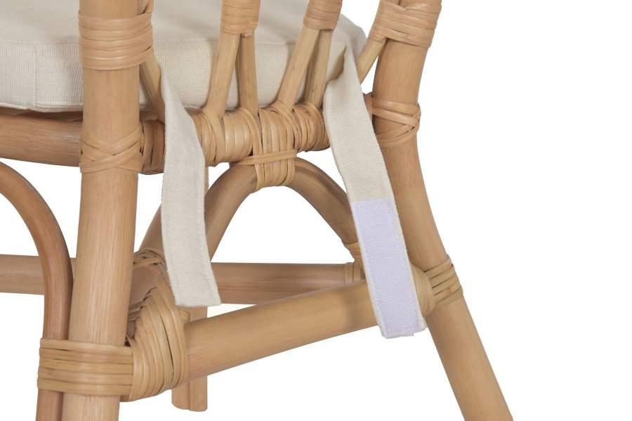 Silla de Ratán Natural con Cojín Beige y Diseño Artesanal - Imagen 7