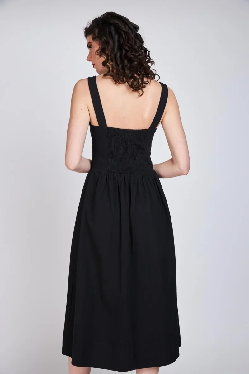 Vestido Escote Cuadrado Javiera Negro Eclipse - Imagen 3