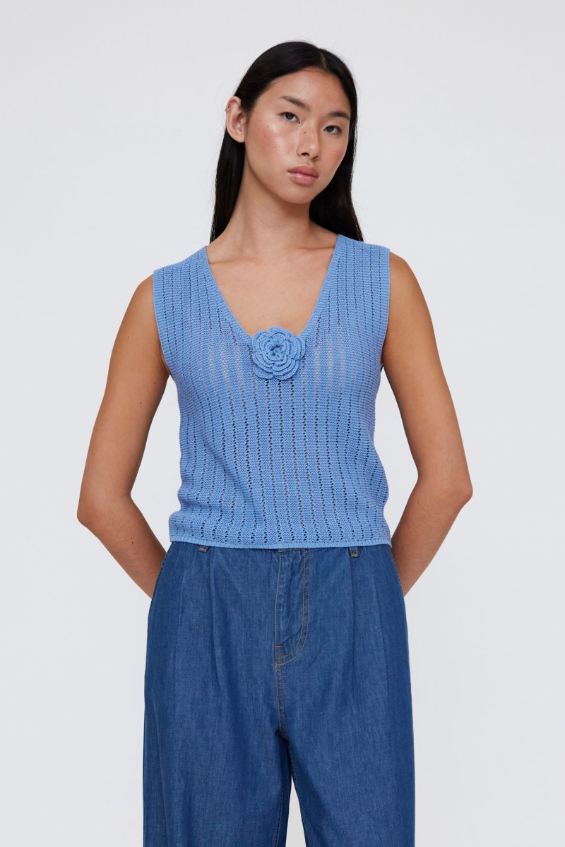 Top punto calado azul - Imagen 2