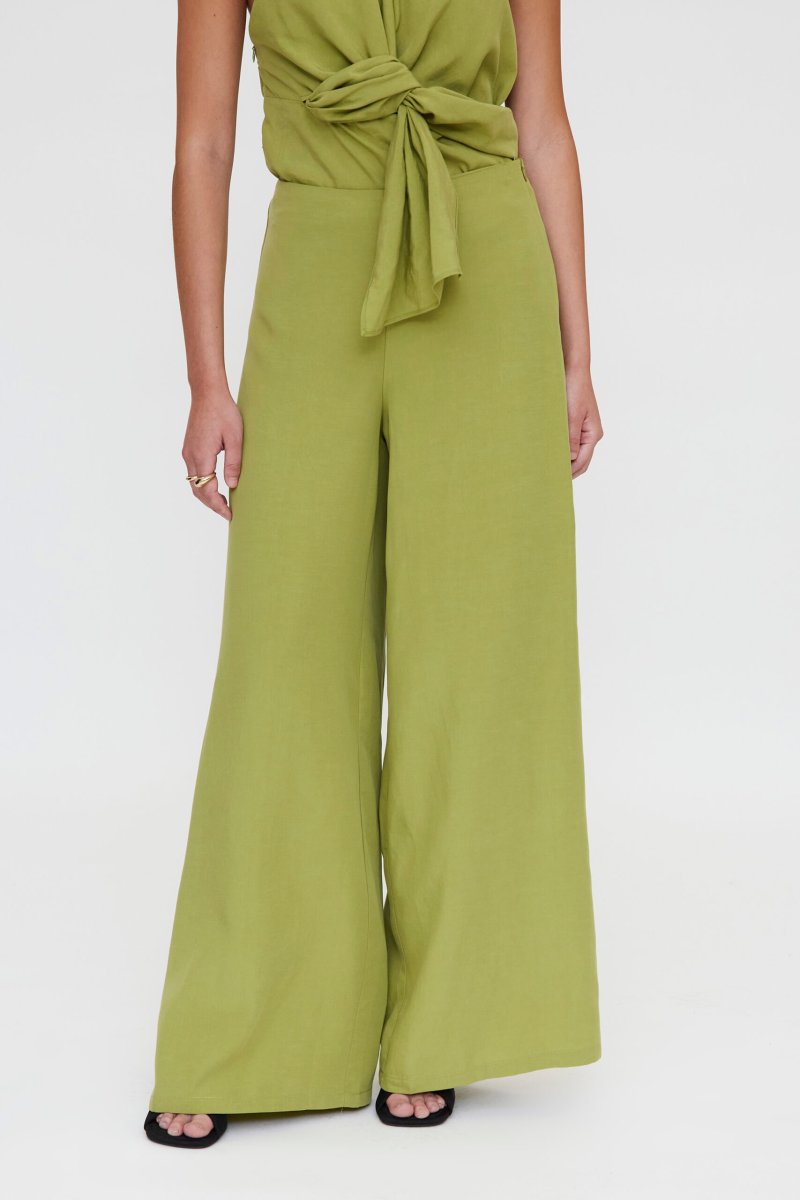 Pantalón wide leg verde - Imagen 5
