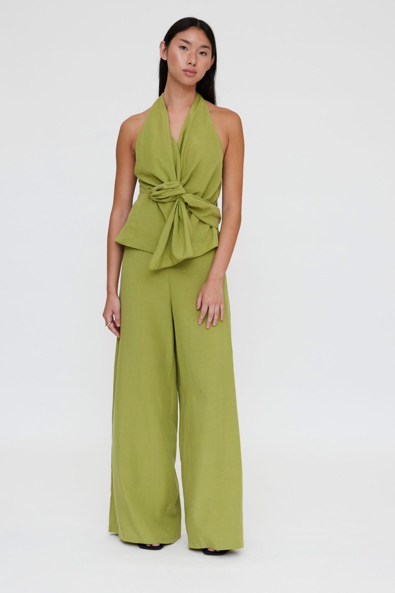 Pantalón wide leg verde - Imagen 2