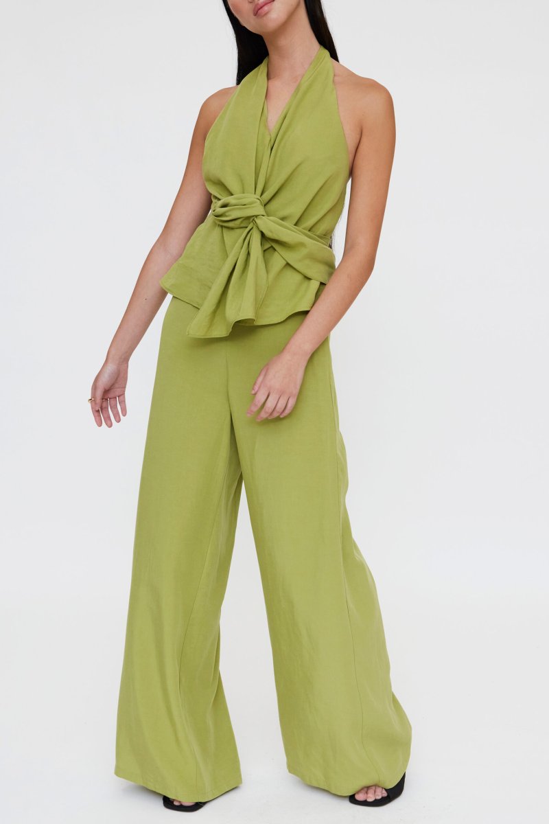Pantalón wide leg verde - Imagen 3
