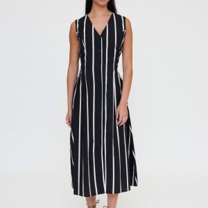 Vestido midi estampado Grimaud Black