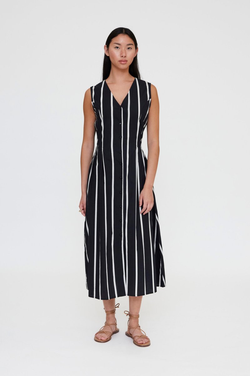 Vestido midi estampado Grimaud Black