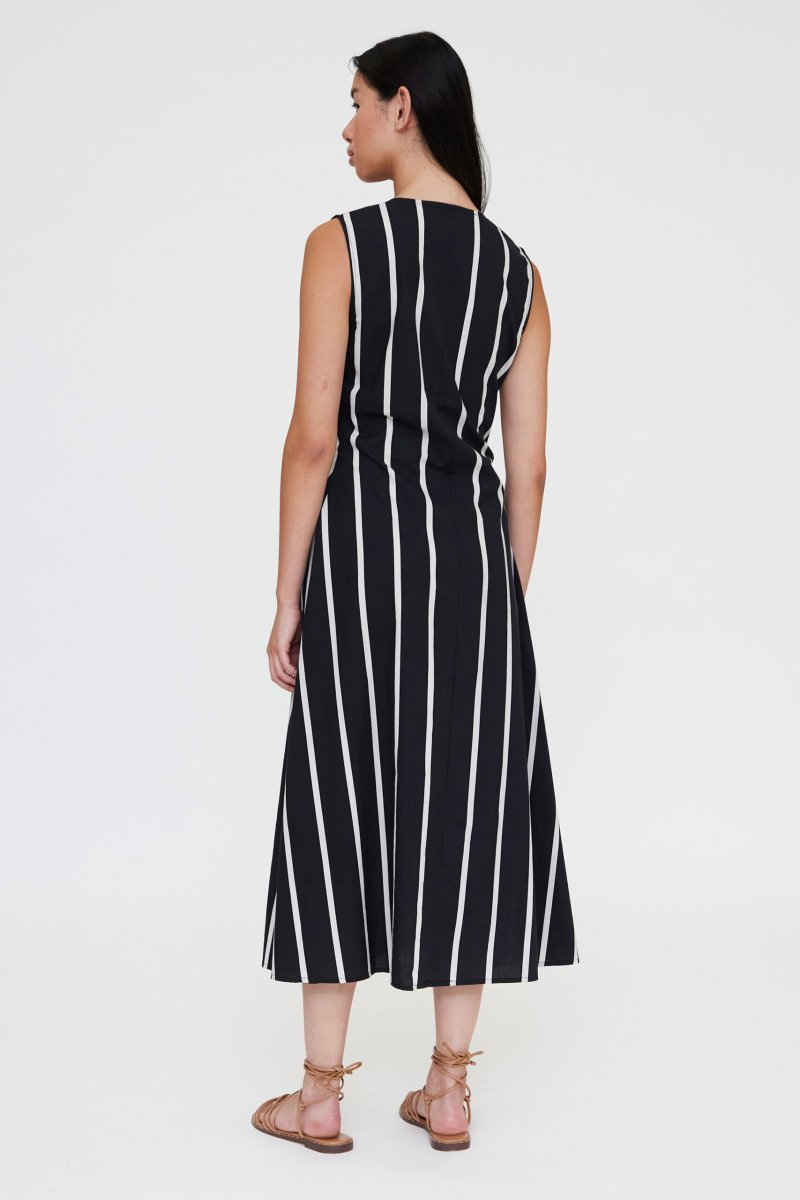 Vestido midi estampado Grimaud Black - Imagen 4