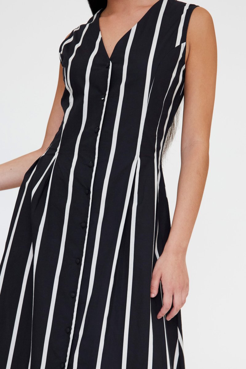 Vestido midi estampado Grimaud Black - Imagen 3
