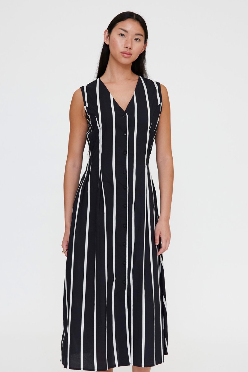 Vestido midi estampado Grimaud Black - Imagen 5