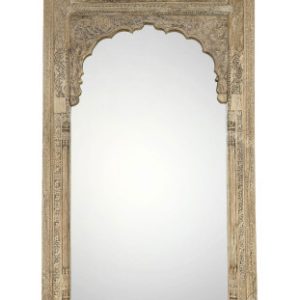 Espejo de Teca Artesanal Mandala Hindú, Pieza Única