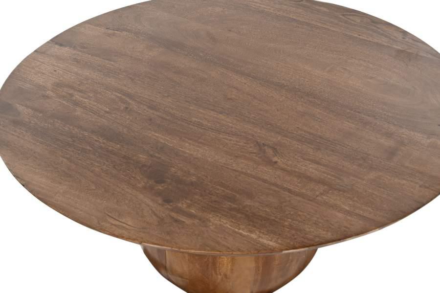 Mesa de Centro Redonda de Madera de Acacia Tono Oscuro - Imagen 5