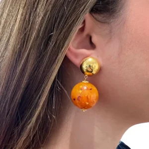 Pendientes Fabrizio Marcantelli Bola Caramelo Clip