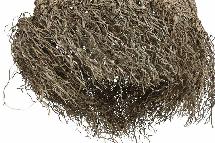 Lámpara colgante artesanal de fibras naturales con flecos - Imagen 6