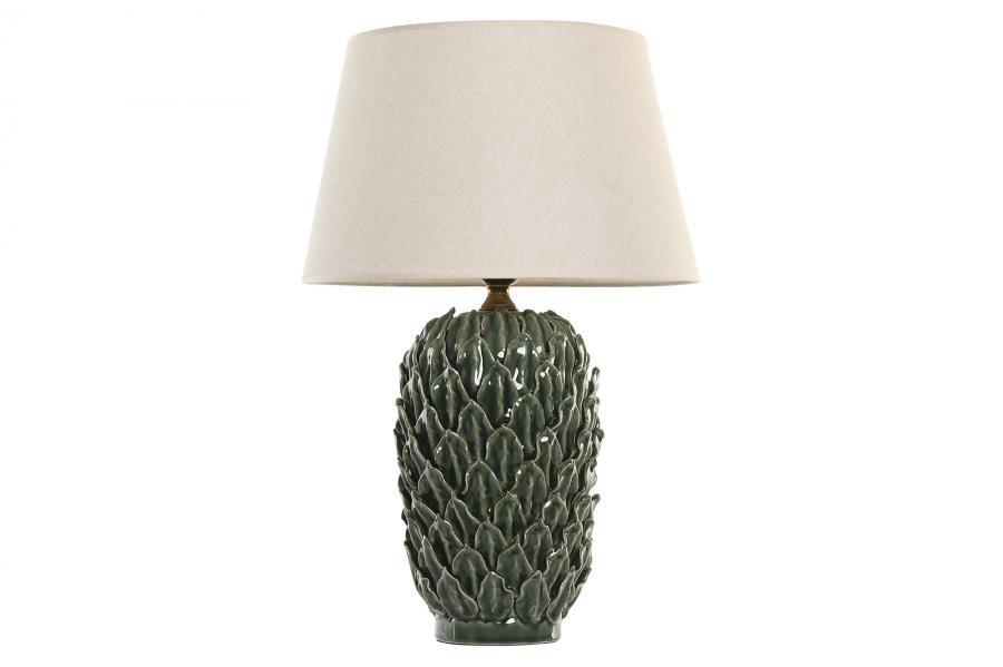 Lámpara de Sobremesa Porcelana Hojas Lino | Verdes & Natural