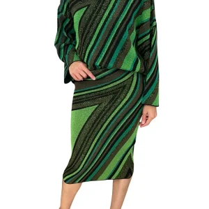 Falda Akep Punto Lurex Verde