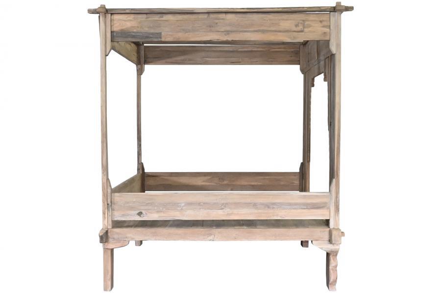 Cama Dosel Artesanal de Teca Tallada Estilo Oriental - Imagen 8