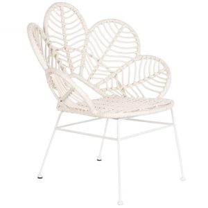 Silla Diseño Hoja en Ratán Sintético Blanco