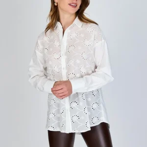 Camisa Broderie Valentina Crudo Eclipse