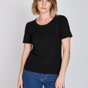 Polera Manga Corta Rib Ceci Negro Eclipse
