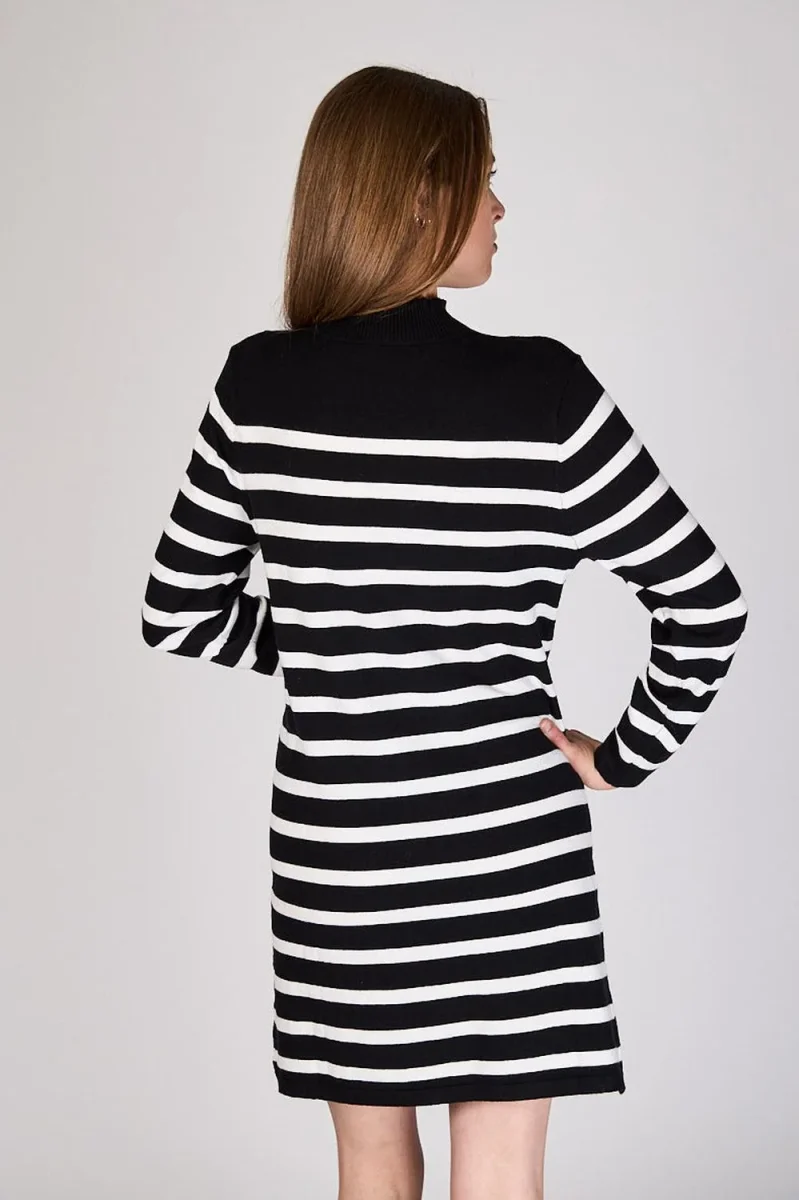 Vestido Tejido Rayas Emma Negro Eclipse - Imagen 3