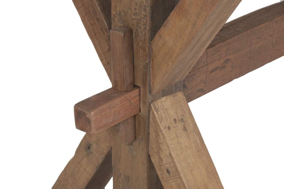 Mesa de Comedor de Madera Reciclada con Estructura Trestle - Imagen 7